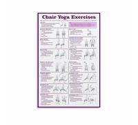 NWPNLXEA Senior Fitness Wall-Art Chair Yoga Poster Seated Stretching Exercise Chart for Elderly Adults Canvas Home Office Decor Unframed,16x24inch(40x60cm)