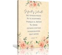 NWPNLXEA Spanish Bible Verse Wall Art Se Fuerte Y Valiente, Joshua 1:9 Poster Be Strong and Courageous, Inspirational Christian Print for Home Office Decor Framed,08x12inch(20x30cm)