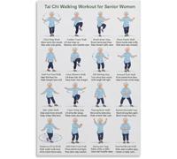 NWPNLXEA Tai Chi Walking for Senior Women Poster Daily Movement Practice Canvas Print Wall-Art for Living Room Bedroom Retirement Home Decor