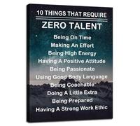 NWPNLXEA Ten Things That Require Zero Talent Quote Canvas Print Motivational Wall-Art Office Decor for Home Living Room or Bedroom Unframed,12x18inch(30x45cm)