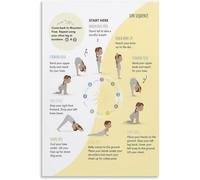 NWPNLXEA The Complete Sun Salutation Poster - A-to-Z Yoga Flow for Home Practice, Canvas Wall Art Print for Studio Decor Framed,16x24inch(40x60cm)