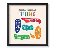 NWPNLXEA Think Before You Speak Classroom Decor Mindfulness Educational Poster Quote for Room Unframed,08x12inch(20x30cm)