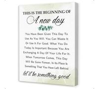 NWPNLXEA This is the Beginning of a New Day Wall Art - Inspirational Quote Canvas Print for Home Office, Motivational Poster for Daily Positivity and New Starts Framed,08x12inch(20x30cm)