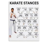 NWPNLXEA Traditional Karate Stances Reference Poster Dojo Wall-Art Canvas Print
