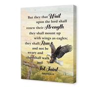 NWPNLXEA Wait Upon the Lord Wall-Art, Isaiah 40:31 KJV Inspirational Print, Scripture Decor for Bedroom, Study, Chapel, Uplifting Gift for Men & Women Unframed,12x18inch(30x45cm)