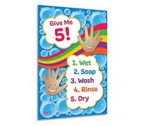 NWPNLXEA Wash Your Hands Sign for Preschool & Daycare | Handwashing Steps - School Nurse Office, Classroom Bathroom Wall Decor & Health Awareness Resource Framed,12x18inch(30x45cm)