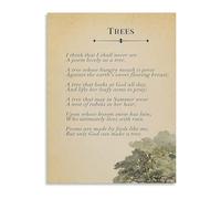 NWPNLXEA Whimsical Forest Poetry Art Print on Canvas Enchanted Trees Wall Decor for Bedroom and Writers Noo Unframed,12x18inch(30x45cm)