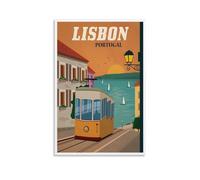 NWQV Europe America Fashion Lisbon Vintage Travel Poster Decorative Painting Canvas Wall Posters And Art Picture Print Modern Family Bedroom Decor Posters 12x18inch(30x45cm)