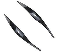 NWQZTS 2 Headlight Eyebrows Eyelid, for BMW, for 3 Series E90 E91 2005 2006 2007 2008 2009 2010 2011, ABS Gloss Black Car Headlight Sticker(Carbon Look)