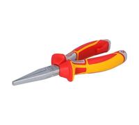 NWS 124-49-VDE-160-SB Number 124-49 VDE Long Flat Nose Pliers, Silver/Red/Yellow, 160 mm