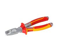 NWS 1451-49-VDE-180-SB 3k VDE 4-in-1 MultiCutter Wire Stripper, Silver/Red/Yellow
