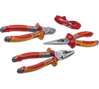 NWS NW782-3K VDE Sidecutter Combination Plier and Long Nose Plier Set of 3 Piece