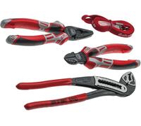 Nws N745 3pcs 3 Component Side Cutter Set with Classic waterpump Pliers, Red