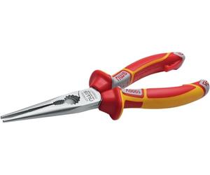 NWS 524272 2-component VDE flat nose pliers, 160 mm, silver