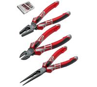 NWS 775 Plier Set 3-teilig: Combination Pliers, Snipe Nose Pliers, Side Cutters