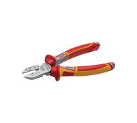 NWS Electrician's Side Cutters VDE, 160 mm with Stripping Function, Tool Steel, Forged, Oil-Hardened, Item No. 135-49-VDE-160