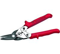 Nws N067L 067L-15-250 Straight and Left Shape-Cutting Spring Loaded Aviation Tin Snips, Silver/Red