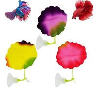 Nwsrayu 3 pcs Set Betta Fish Bed Leaf Hammock for Betta Fish, Practical Resting Spot, Comfortable Rest Area for Fish Aquarium Decoration Ornaments (3 x Mix Color)