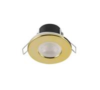 NWT Direct Brushed Brass LED Dimmable Spotlight Down Light IP65 Ceiling Bathroom Kitchen Waterproof 4 Bezel Finishes Fire Rated Bulb Energy Efficient A++ - Single