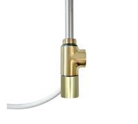 NWT Direct Dual Fuel Electric Element & Cap With T- Piece Adapter Towel Rail Kit For Radiators And Towel Warmers - Brushed Brass T-Piece & 500w Element