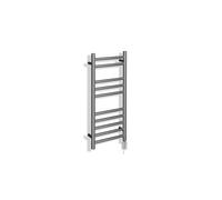 NWT Direct Thermostatic Electric Brushed Stainless Steel Towel Rail Radiator Bathroom Heater (Pre-Filled) - 350mm (w) x 800mm - 150w Element
