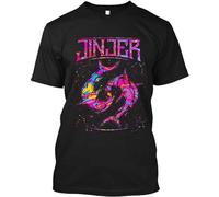 NWT Jinjer Shark Ukraine Progressive Metal Band Rock Graphic Retro T-Shirt Black L