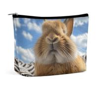NWTPK Cosmetic Bag Rabbit Closes His Eyes Printed Toiletry Bag Portable Travel Cosmetic Bag Travel Accessories Storage, style, One Size