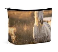 NWTPK Cosmetic Bag Real Horse Photos Printed Toiletry Bag Portable Travel Cosmetic Bag Travel Accessories Storage, style, One Size