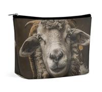 NWTPK Cosmetic Bag Sheep Head Image Printed Toiletry Bag Portable Travel Cosmetic Bag Travel Accessories Storage, style, One Size