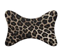 NWTRJ 2Pcs Car Neck Pillow Black Leopard Print Car Headrest Pillow Ultra Comfortable Soft Car Seat Pillow Head Rest Cushion Universal Breathable Removable Headrest Pillow for Driving, Traveling, Home
