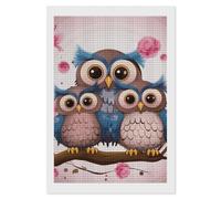 NWTRJ 5D Diamond Painting Kits for Adults Beginner Square 5D DIY Diamond Dots Paintings Full Drill Cute Owls Diamond Painting Gem Art Kits for Home Wall Decor 8"x12"