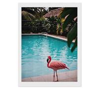NWTRJ 5D Diamond Painting Kits for Adults Beginner Square 5D DIY Diamond Dots Paintings Full Drill Flamingo and Swimming Pool Diamond Painting Gem Art Kits for Home Wall Decor 12"x16"