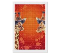 NWTRJ 5D Diamond Painting Kits for Adults Beginner Square 5D DIY Diamond Dots Paintings Full Drill Giraffe Wearing Sunglasses Diamond Painting Gem Art Kits for Home Wall Decor 8"x12"