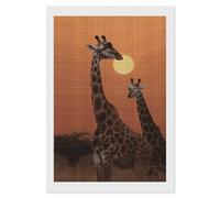 NWTRJ 5D Diamond Painting Kits for Adults Beginner Square 5D DIY Diamond Dots Paintings Full Drill Giraffe at Sunset Diamond Painting Gem Art Kits for Home Wall Decor 8"x12"