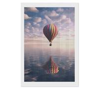 NWTRJ 5D Diamond Painting Kits for Adults Beginner Square 5D DIY Diamond Dots Paintings Full Drill Hot Air Balloon Over The Sea Diamond Painting Gem Art Kits for Home Wall Decor 8"x12"