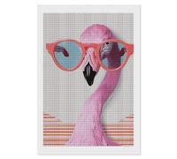 NWTRJ 5D Diamond Painting Kits for Adults Beginner Square 5D DIY Diamond Dots Paintings Full Drill Hello Glasses Flamingo Diamond Painting Gem Art Kits for Home Wall Decor 8"x12"