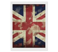 NWTRJ 5D Diamond Painting Kits for Adults Beginner Square 5D DIY Diamond Dots Paintings Full Drill Vintage Union Jack British Flag Diamond Painting Gem Art Kits for Home Wall Decor 12"x16"