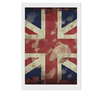 NWTRJ 5D Diamond Painting Kits for Adults Beginner Square 5D DIY Diamond Dots Paintings Full Drill Vintage Union Jack British Flag Diamond Painting Gem Art Kits for Home Wall Decor 8"x12"