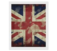 NWTRJ 5D Diamond Painting Kits for Adults Beginner Square 5D DIY Diamond Dots Paintings Full Drill Vintage Union Jack British Flag Diamond Painting Gem Art Kits for Home Wall Decor 16"x20"