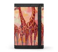 NWTRJ A Set of Giraffe Patterns Wallet for Women Men Trifold Wallets with Keychain Holder Zipper Coin Purse RFID Credit Card Holder Cute Cash Purse