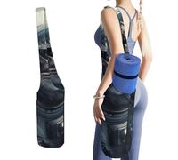 NWTRJ Astronaut Cat in Space Yoga Mat Bag Long Tote Yoga Bag with Large Side Pocket Yoga Mat Carrier Fit Most Size Mats