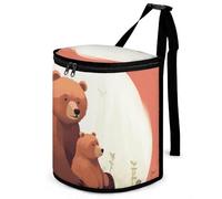 NWTRJ Bear Hug Car Trash Can with Lid Reusable Waterproof Car Trash Bag Hanging Vehicle Garbage Can Multipurpose Storage Box for Vehicle Travel Camping Picnicing