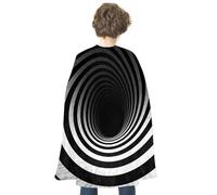 NWTRJ Black And White Spiral Tunnel Halloween Cape Reversible Red Vampire Cloak Lightweight Christmas Halloween Cosplay Costume For Men And Women