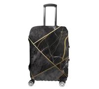 NWTRJ Black Marble Texture Gold Travel Luggage Cover Elastic Washable Suitcase Cover Dustproof Anti-Scratch Suitcase Protector Fits 19-32 Inch Luggage, XL