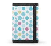 NWTRJ Blue Polka Dot Pattern Wallet for Women Men Trifold Wallets with Keychain Holder Zipper Coin Purse RFID Credit Card Holder Cute Cash Purse