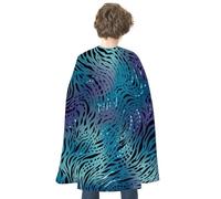 NWTRJ Blue Zebra Print Halloween Cape Reversible Red Vampire Cloak Lightweight Christmas Halloween Cosplay Costume For Men And Women