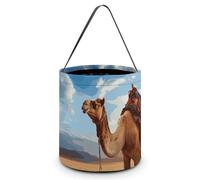 NWTRJ Camel Halloween Trick Or Treat Bags Portable Reusable Candy Bucket Tote Bag with Handles Goody Bucket for Halloween Party Supplies Favors