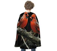 NWTRJ Cardinals Birds Fauna Wild Halloween Cape Reversible Red Vampire Cloak Lightweight Christmas Halloween Cosplay Costume For Men And Women