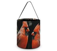 NWTRJ Cardinals Birds Fauna Wild Halloween Trick Or Treat Bags Portable Reusable Candy Bucket Tote Bag with Handles Goody Bucket for Halloween Party Supplies Favors