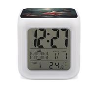 NWTRJ Color Change Alarm Clock Digital LED Wake-up Clock with Temperature A Night of Miracles and MagicAlarm Clock with Night Light for Home Bedroom Office Decor